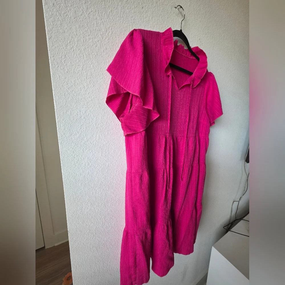 Shein Vibrant Pink Flow Dress - Picture 5 of 6
